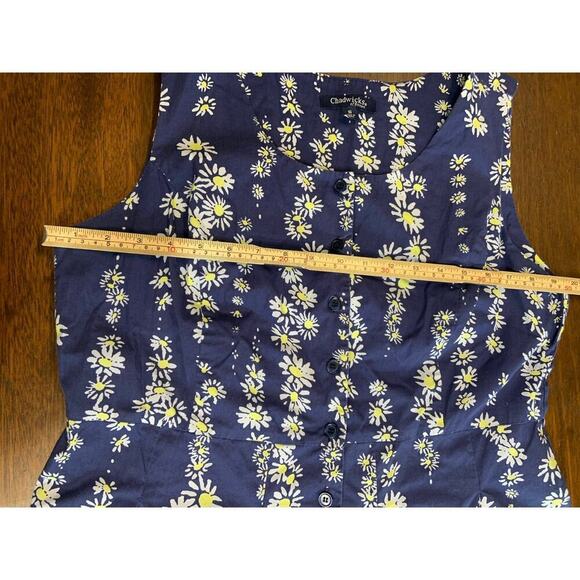 Chadwick Cottage Core Prairie Peasant Ms. Frizzle Dress Women 16 Floral Button - Picture 4 of 9